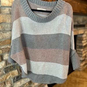 Ladies LOFT oversized sleeved striped sweater